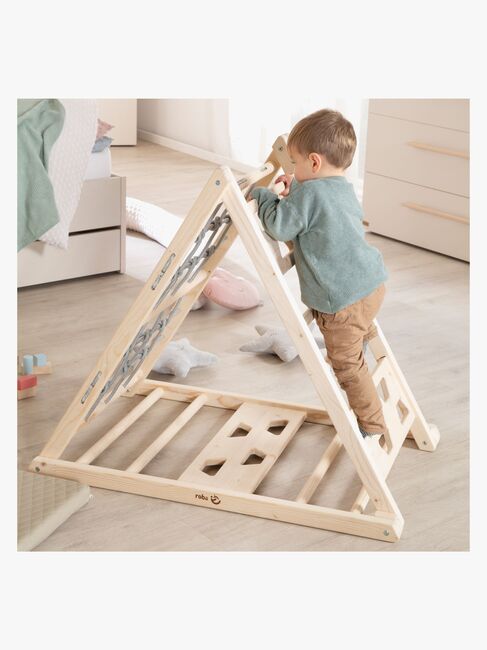 Roba  Trä Klättertriangel, Grå/Naturell