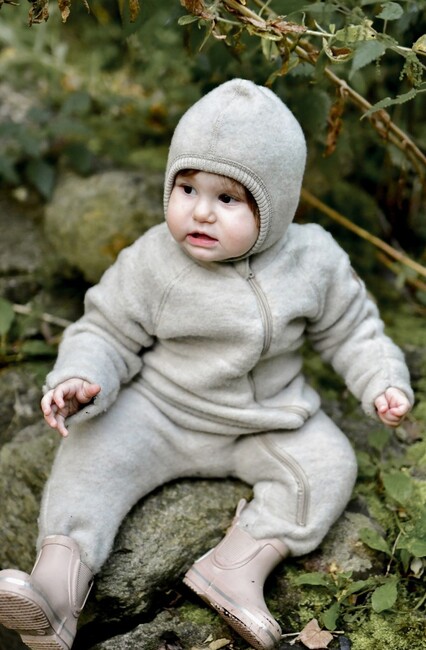 Mikk-Line Balaklava Merinoull, Melange Offwhite