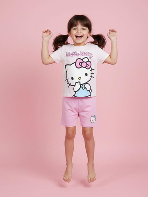 Hello Kitty T-shirt & Shorts Set, Ljusrosa