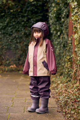 Mikk-Line Fôret Regnsett Med Seler, Plum Perfect