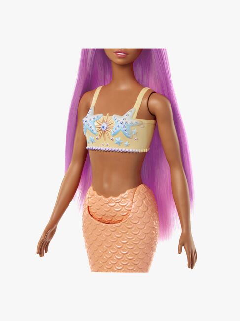 Barbie Docka Sjöjungfru med Färgglad Hår, Orange