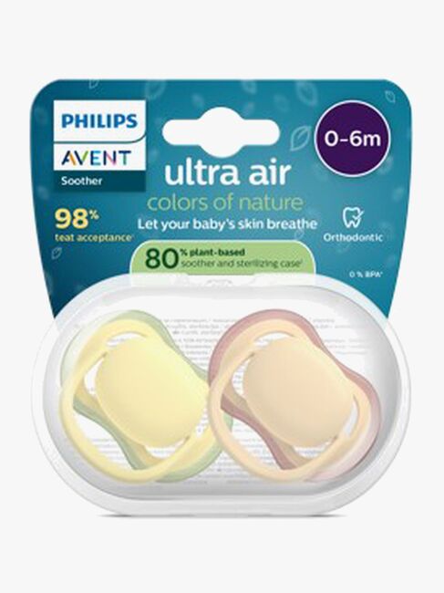 Philips Avent Ultra Air Napp 0–6m 2-Pack, Gul/Orange