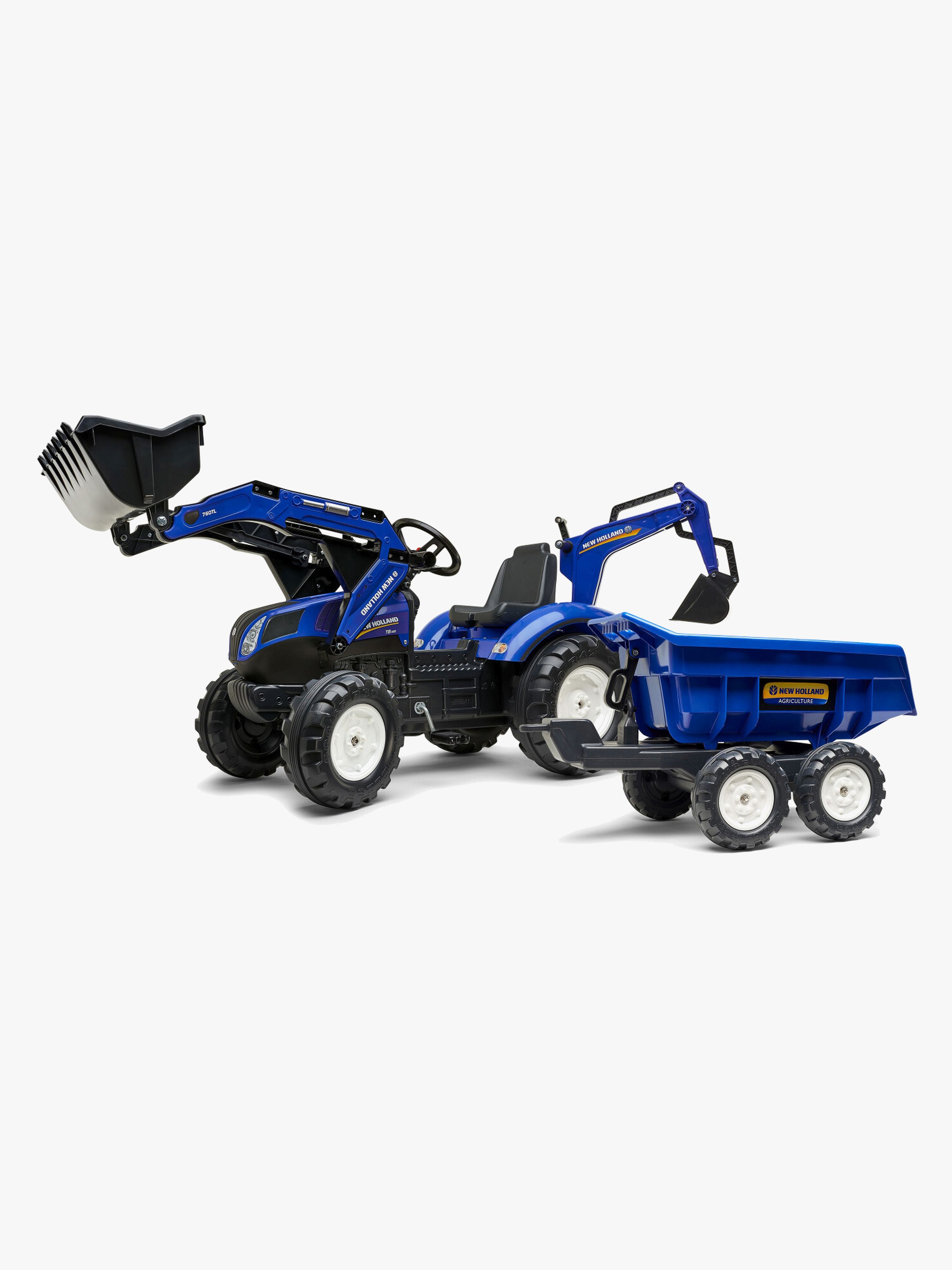 Falk New Holland Tramptraktor med Släpvagn, Blå