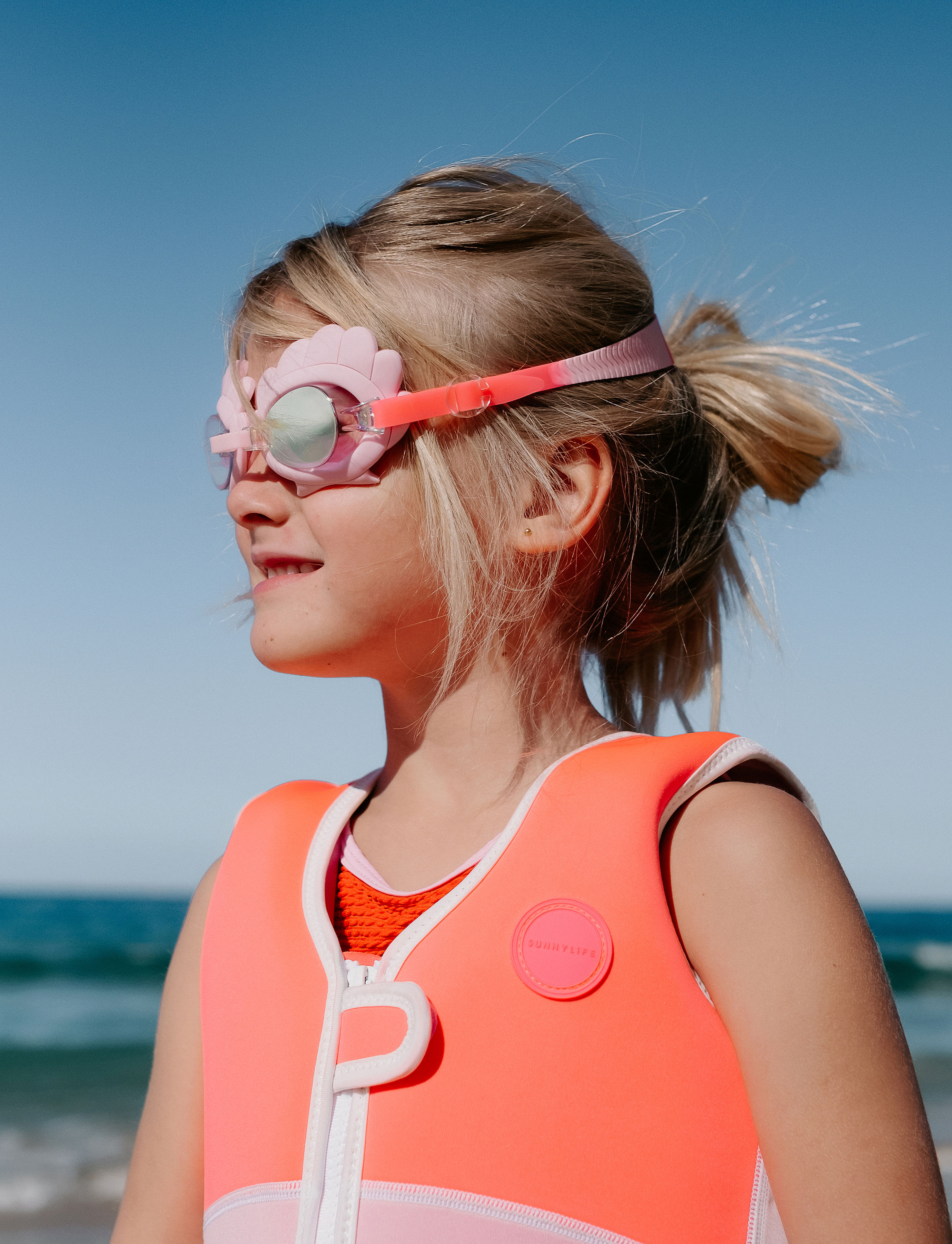 SUNNYLiFE Simglasögon, Melody the Mermaid Neon Strawberry