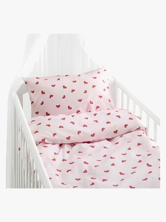 Borganäs Bäddset Spjälsäng Hjärtrud 2-delat 100x130, Rosa