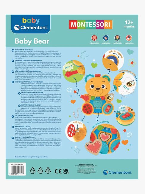 Clementoni Baby Montessori Aktivitetsleksak Björn