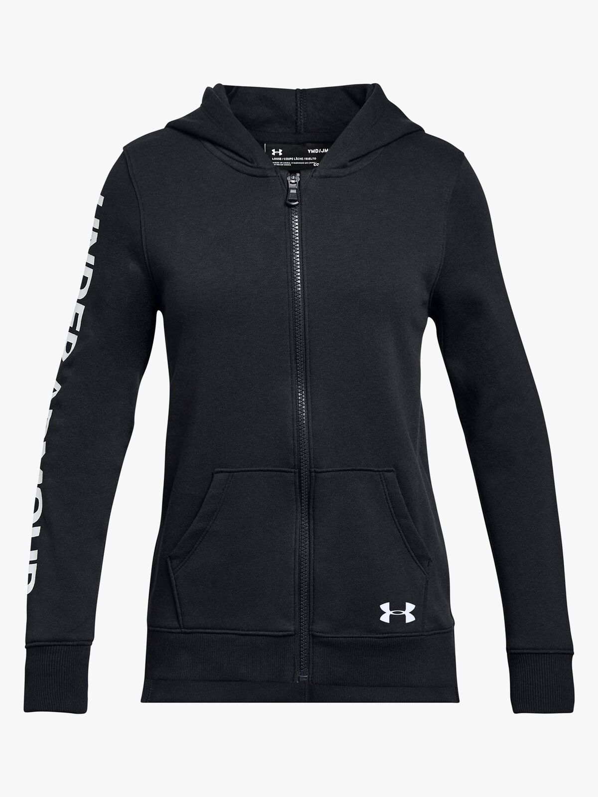 Under Armour Rival Full Zip Huvtröja, Black