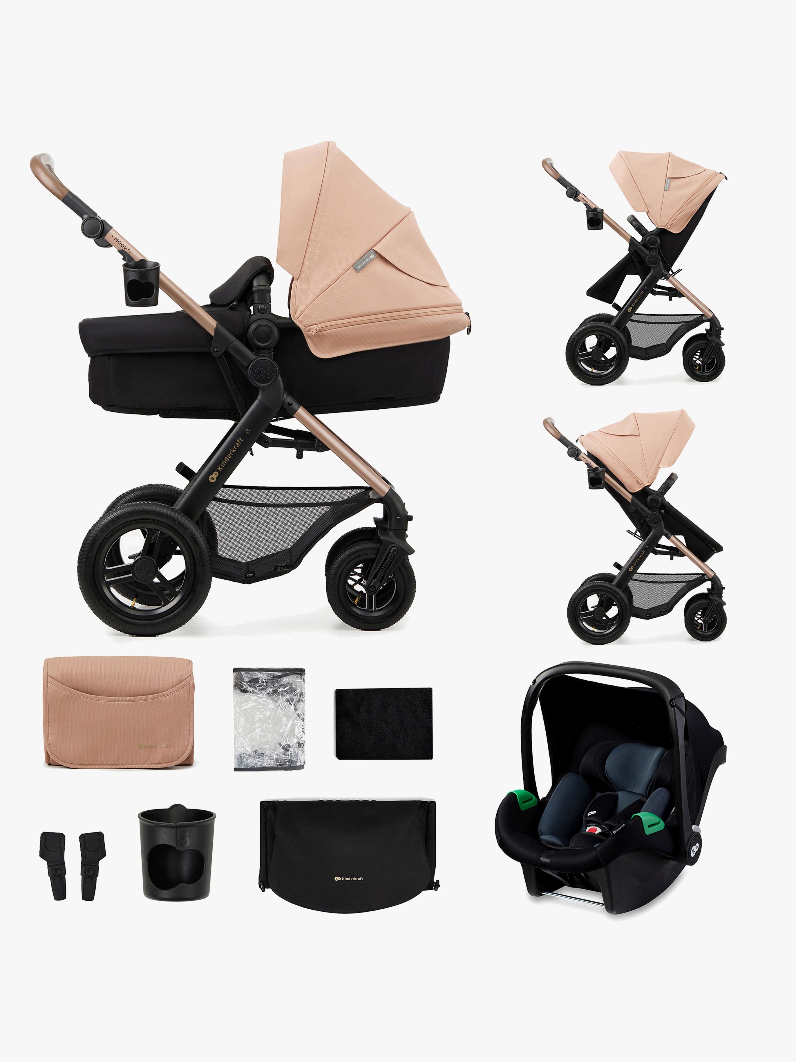 Kinderkraft MOOV 2 Air 3-in-1 Kombivagn, Sand Beige