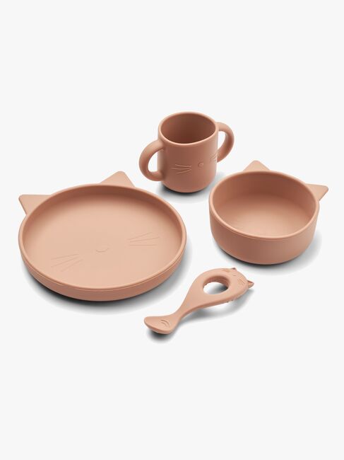 LIEWOOD Vivi Cat Matset Silikon, Dark Rose
