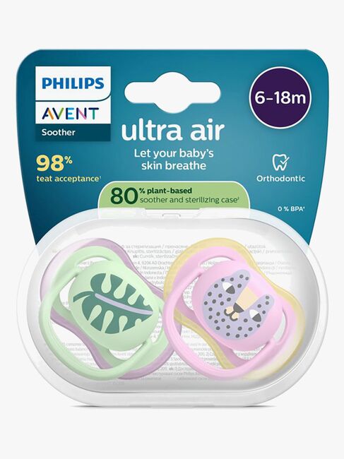 Philips Avent Ultra Air Napp 6–18m 2-Pack, Rosa/Grön