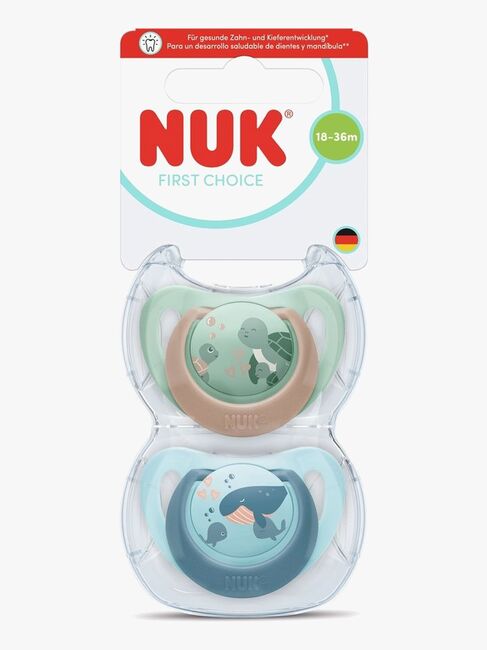 NUK First Choice Classic Napp 2-Pack Stl 3, Turtle/Whale