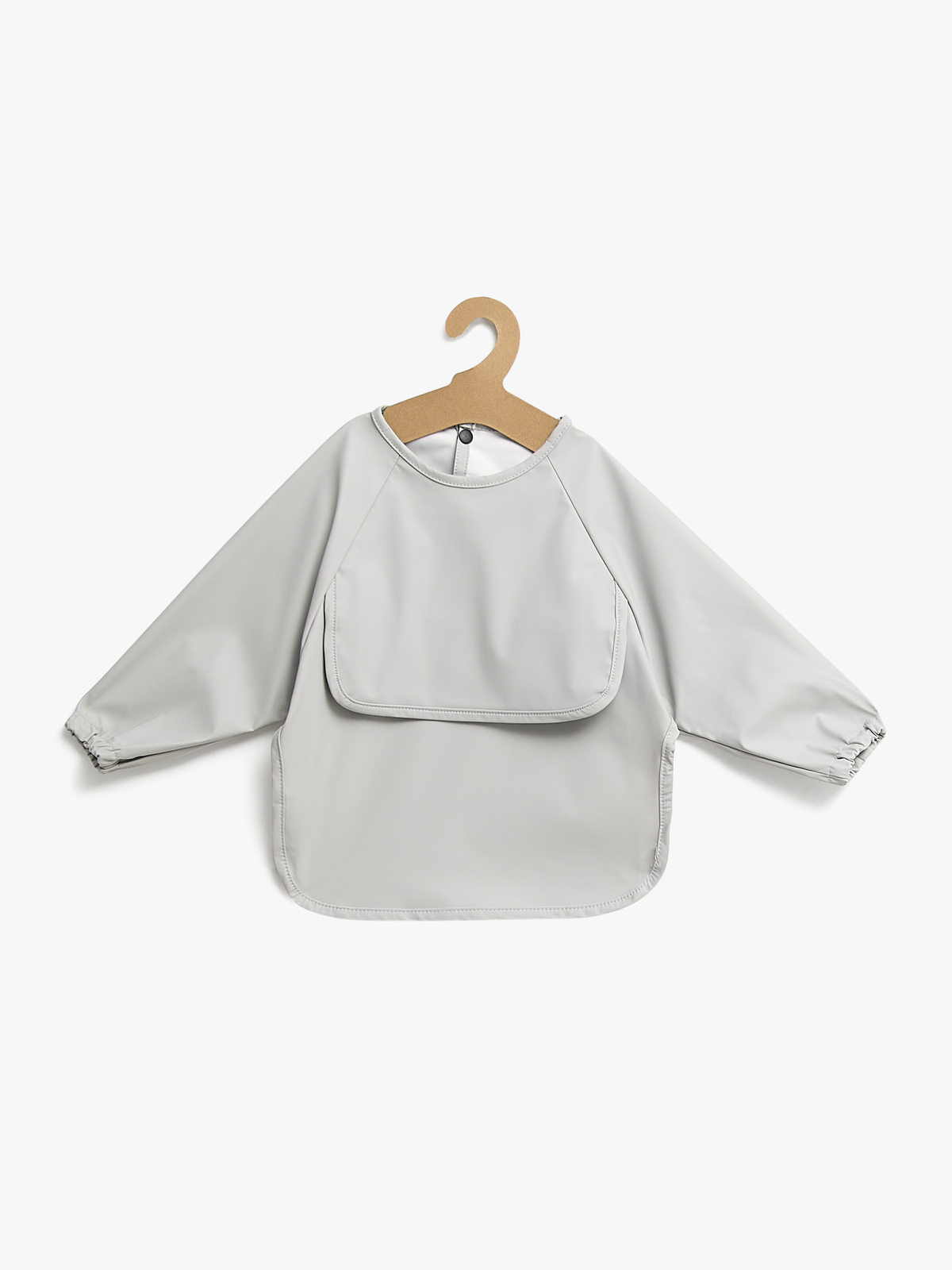 Beemoo CARE Bib  Långärmad Haklapp, Light Grey