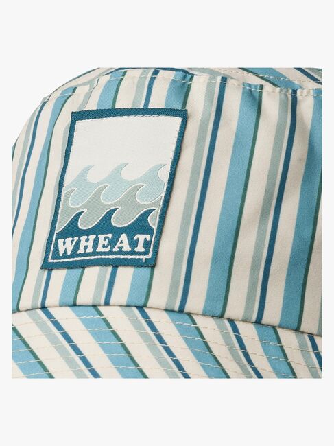 Wheat Tilo Badge Bucket-hatt, Aqua Stripe