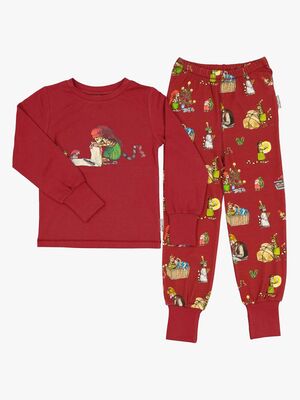 Geggamoja Peddersen Og Findus Pyjamas 2-Delt, Rød