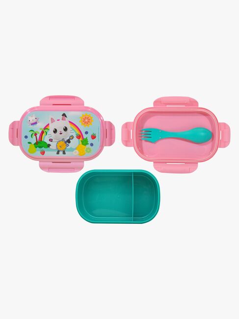 Gabby's Dollhouse Lunchbox med Bestick, Blå/Rosa