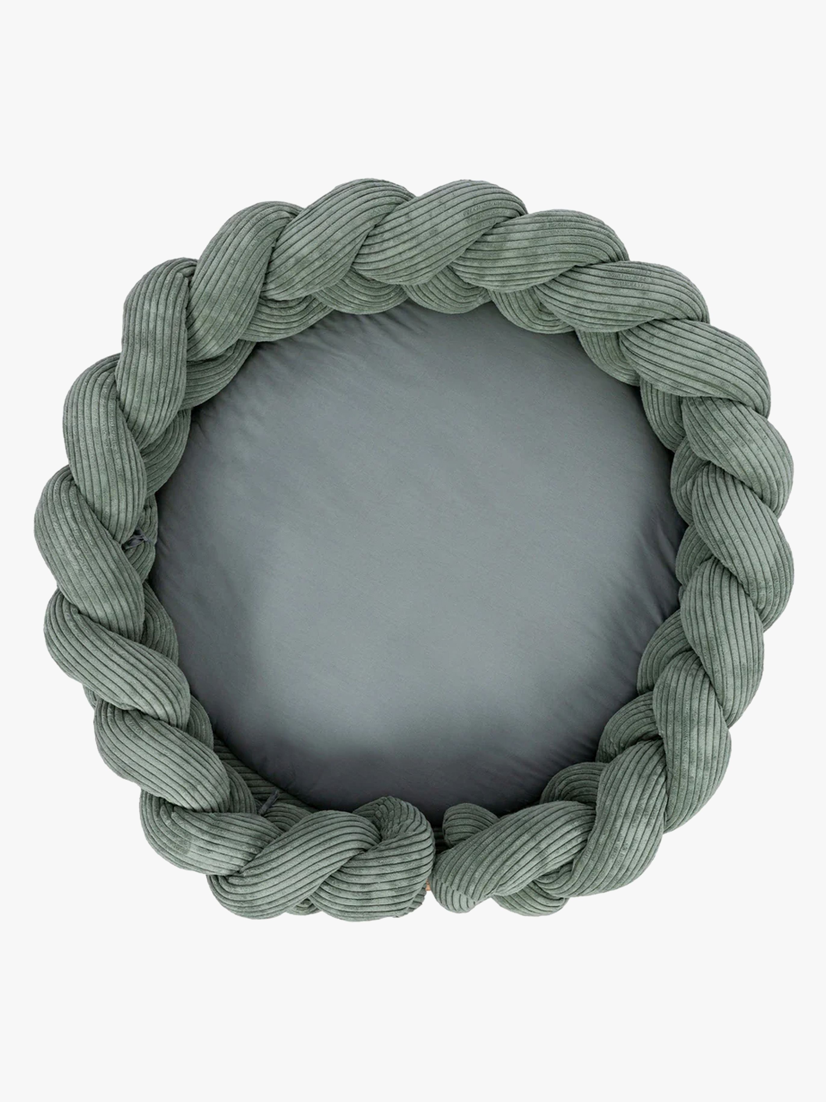 MeowBaby Aesthetic Babynest med Flätat Skydd &  Lekmatta, Olive Green