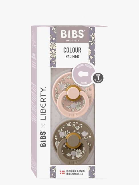 BIBS x Liberty Colour Napp 2-Pack Latex Stl 1 Rund, Capel/Blush Mix