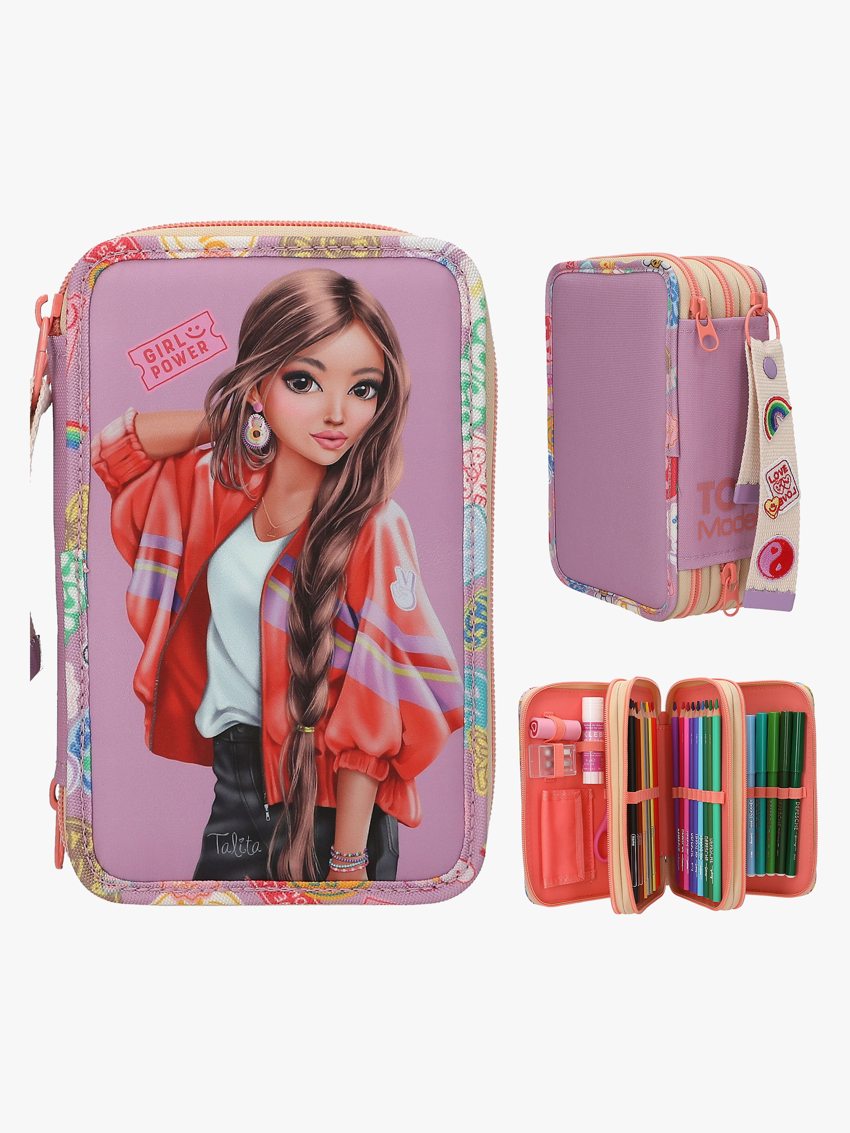 TOPModel  Fyllt Trippelpennfodral 37 Delar Girl Power, Lila