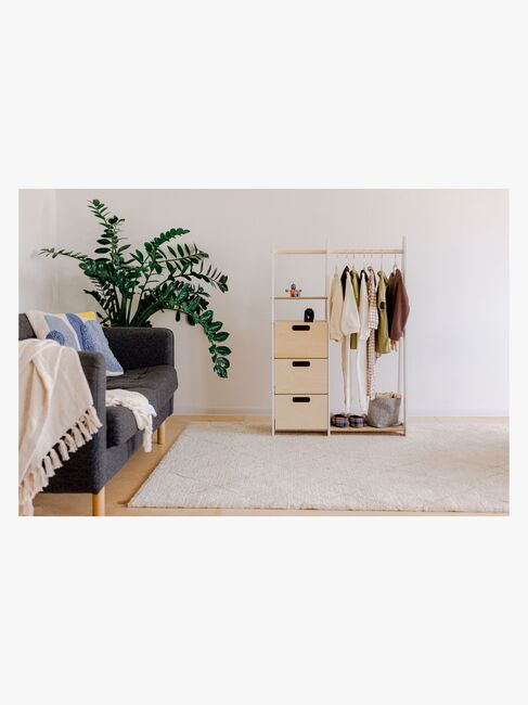 Duck Woodworks Klädhängare med Lådor, Vit