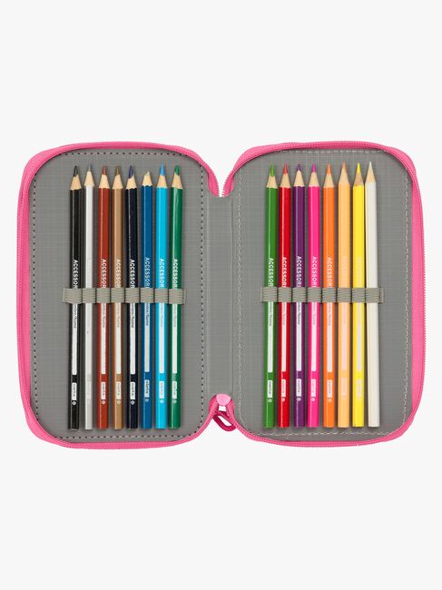 Disney Princess  Fyllt Trippelpennfodral 37 Delar, Rosa