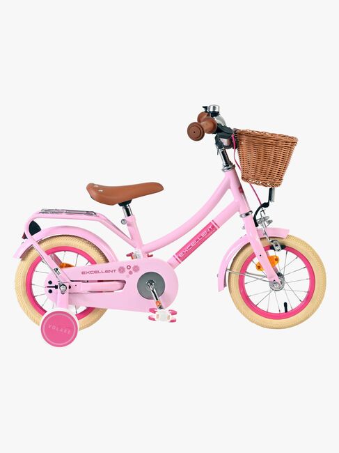 Volare Excellent Cykel med Korg 12 Tum, Rosa