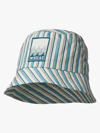 Wheat Tilo Badge Bucket-hatt, Aqua Stripe