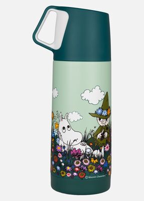 Mumin Wiese Isolierflasche, Grün