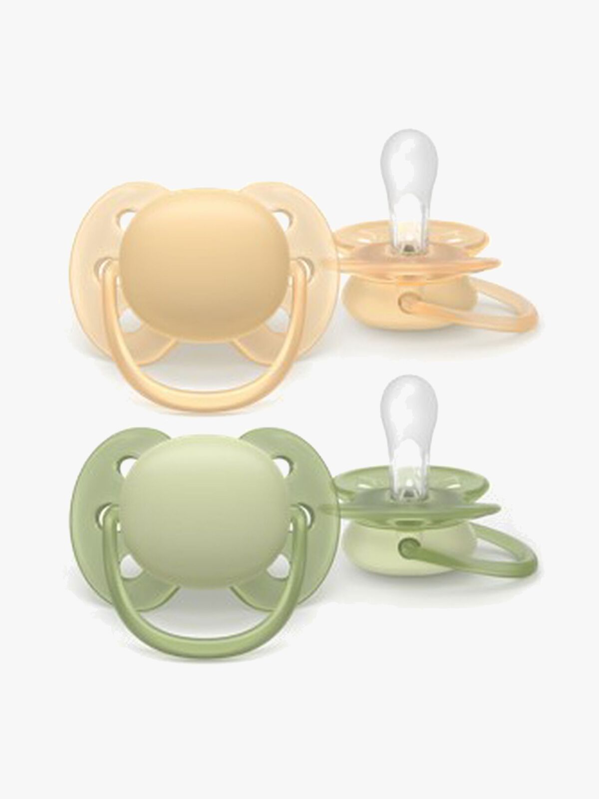 Philips Avent Ultra Soft Napp 6–18m 2-Pack, Beige/Ljusgrön