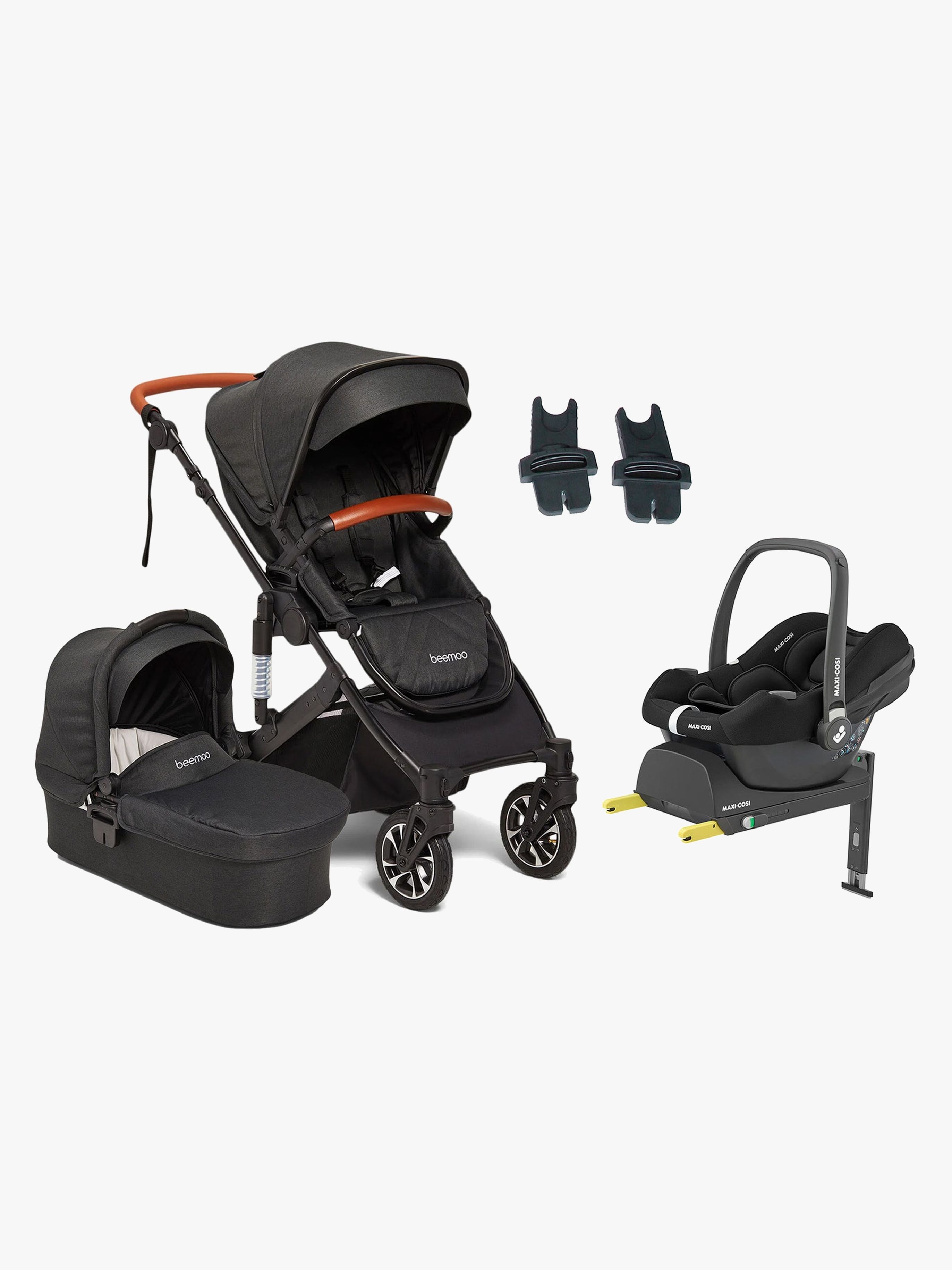 Beemoo Maxi 4 Duovagn med Maxi-Cosi CabrioFix i-Size – komplett set från nyfödd