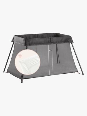 BabyBjörn Light Resesäng med Överdragslakan, Svart