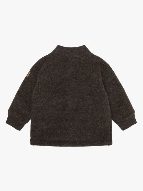 Mikk-Line Ullfleecejacka Barn, Dark Brown Melange