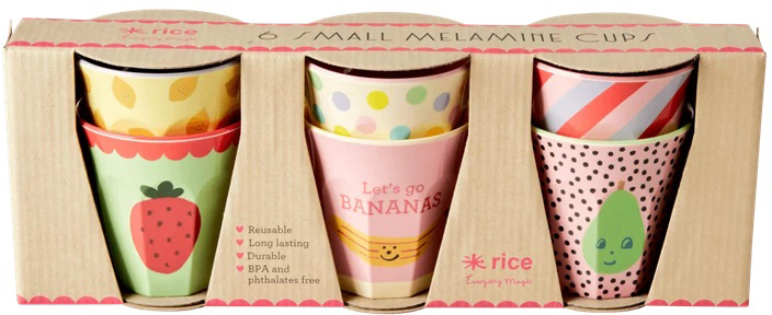 Rice Mugg Melamin 6-pack, Happy Fruit
