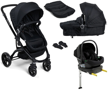 Beemoo Move 2-in-1 Kombivagn Inkl. Beemoo Route i-Size Babyskydd & Bas, Black/Black Stone