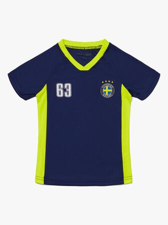 Hyperfied V-Neck Neo Logo T-Shirt, Medieval Blue