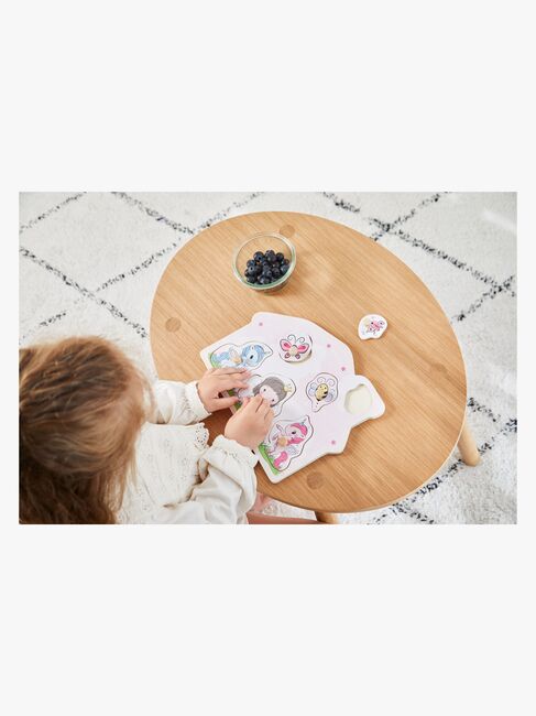 Barbo Toys Knoppussel Prinsessa & Enhörning i Trä Lillie & Ellie 6 Bitar