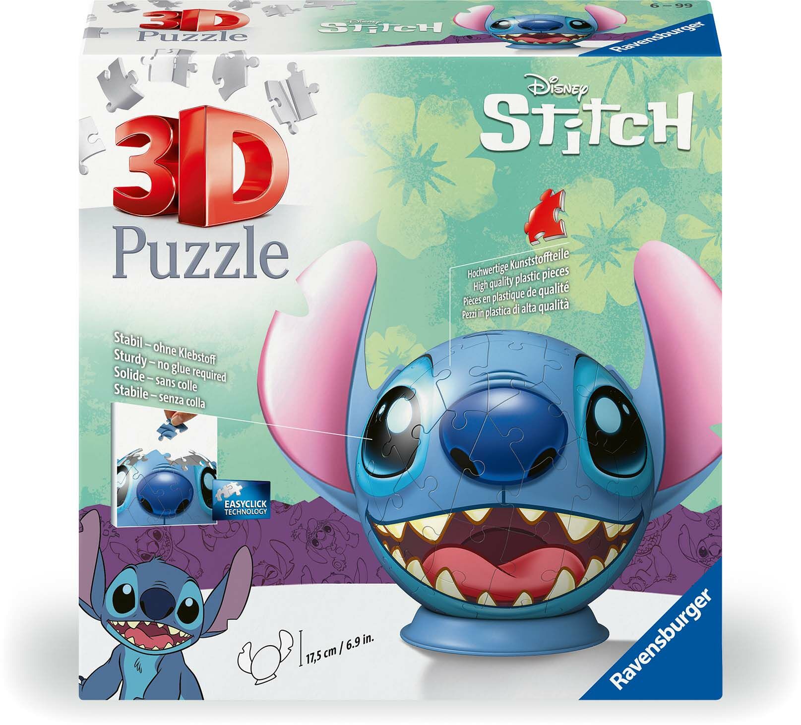 Ravensburger Disney Stitch 3D-pussel med Öron 77 Bitar