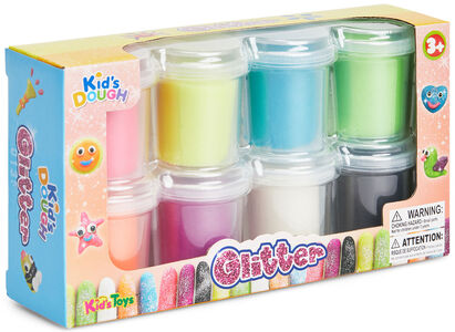 Kid's Dough Glitter Leklera 8 Färger