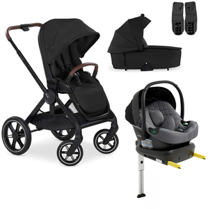 Hauck Walk N Care Duovagn inkl. Beemoo Route Babyskydd & Bas, Black/Mineral Grey