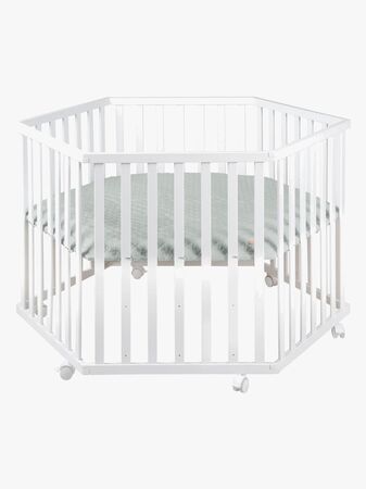 Roba Hexagon Lekhage med Hjul, White & Green