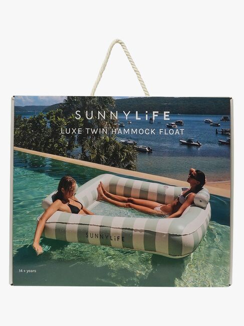 SUNNYLiFE Lux Twin Flytande Hammock, The Vacay Soft Olive
