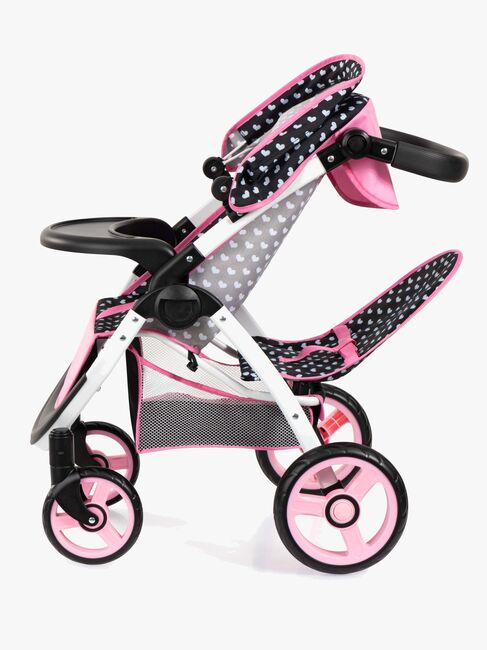 Bayer Design Twin Star Tvillingdockvagn, Svart/Rosa