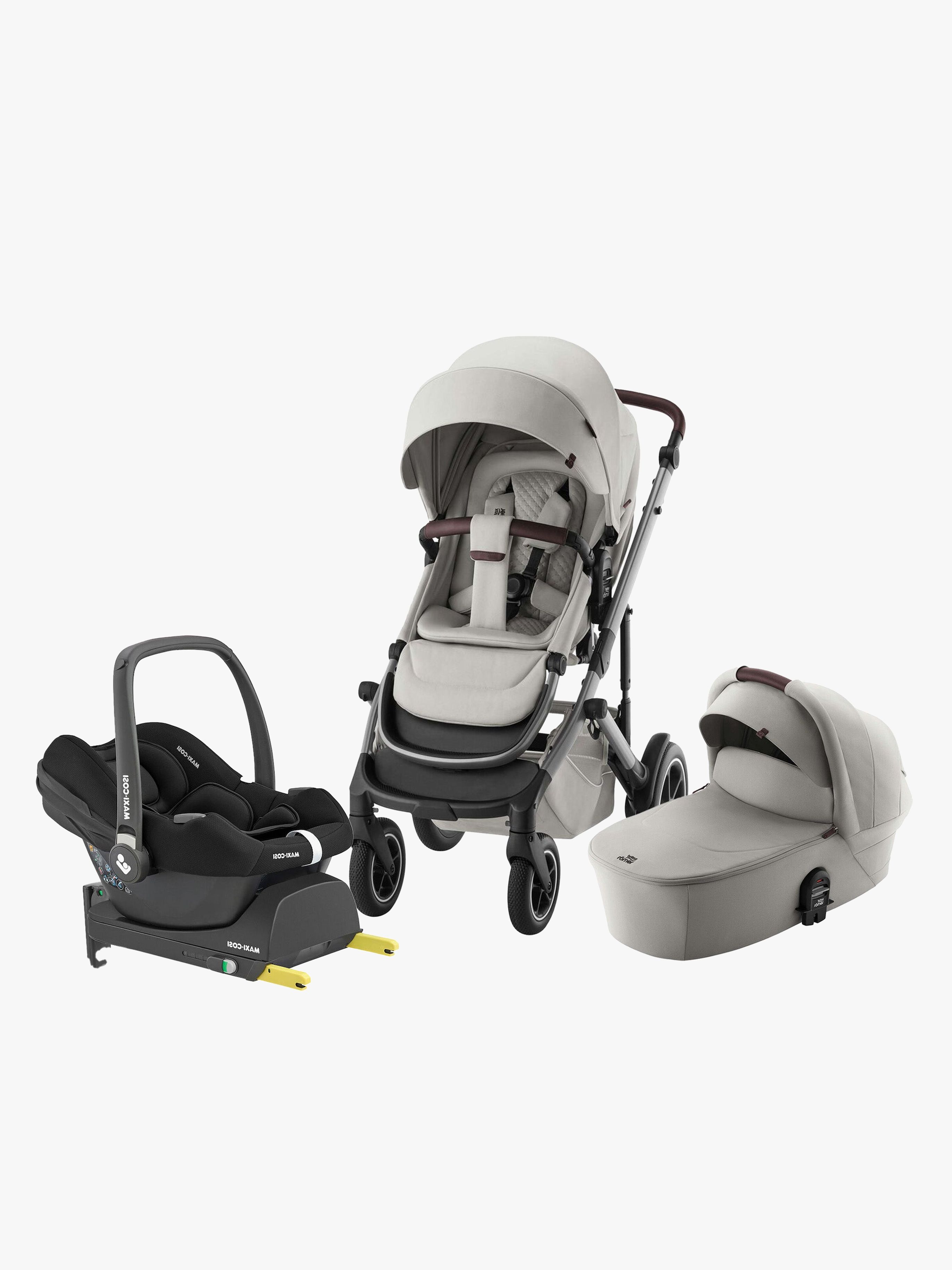 Britax Römer Smile 5Z Duovagn inkl. Maxi-Cosi Carbiofix &  Bas, Linen Grey