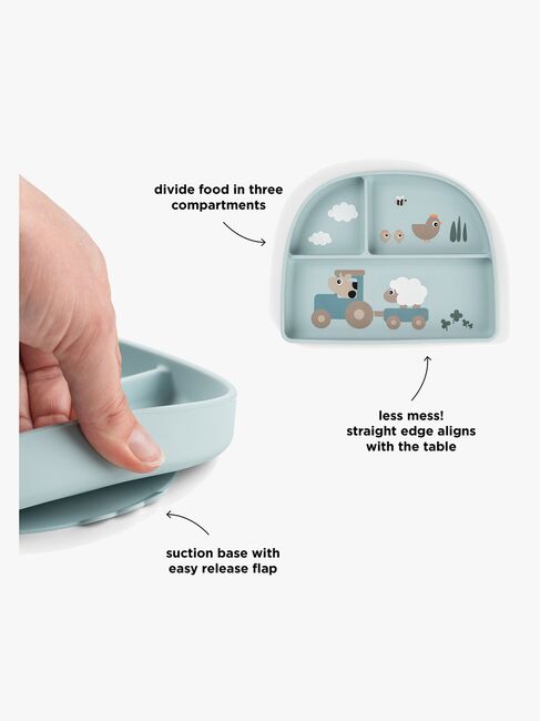 Done By Deer Tiny Farm Delad Tallrik, Blue