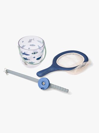 LIEWOOD Cora Krabba Fiskeset med Nät, Shark/Dove Blue