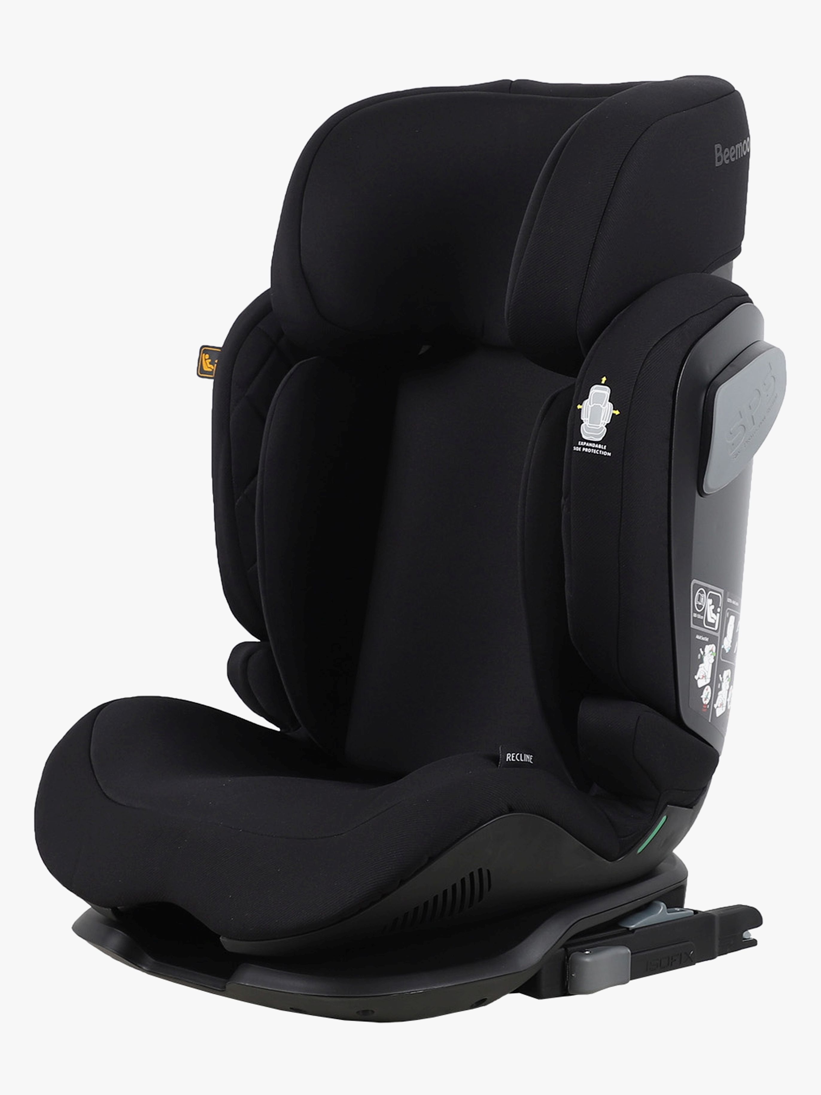 Beemoo Recline i-Size Bältesstol, Black Stone