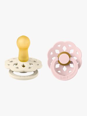 BIBS Boheme Napp 2-pack Latex Stl 2 Rund, Ivory/Blossom