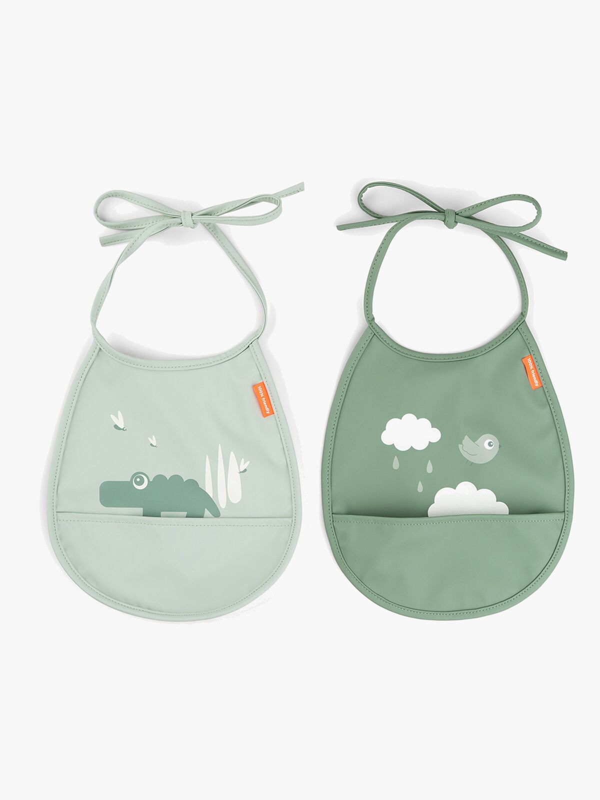 Done By Deer Croco Tiny Pocket Haklapp 2-Pack, Green