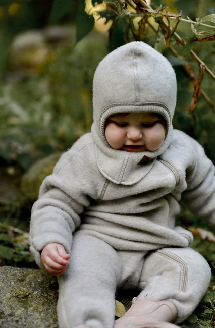 Mikk-Line Balaklava Merinoull, Melange Offwhite