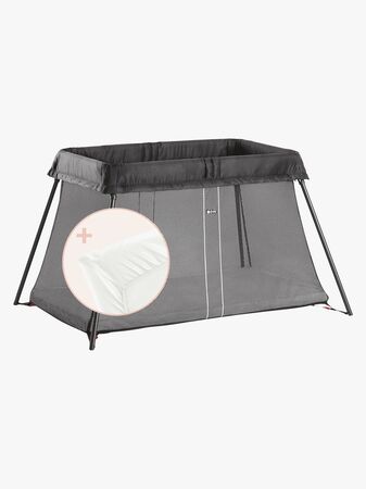 BabyBjörn Light Resesäng med Överdragslakan, Svart