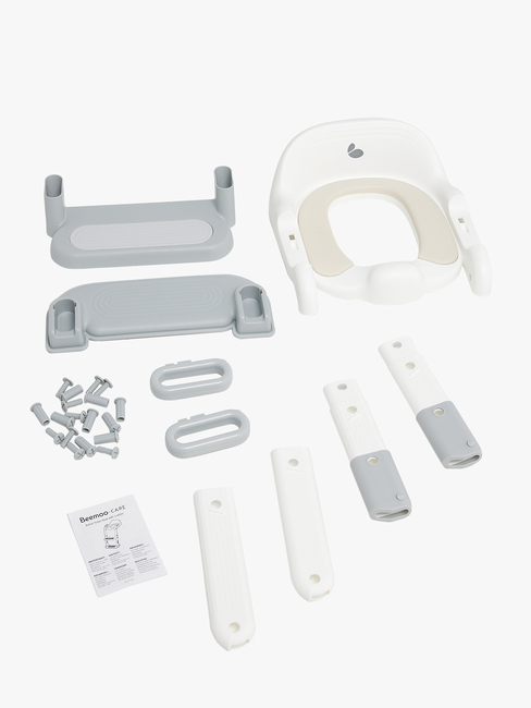 Beemoo CARE Assist Toalettsits med Stege, Grey/White